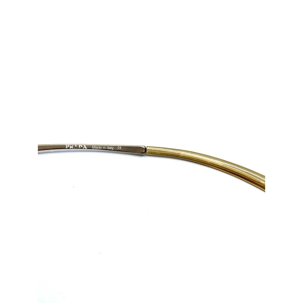 Prada Brushed Gold Oval Cat Eye Glasses Italy VPR69C 1AO2H1 53 16 135